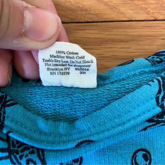 Noni Bee Teal Blue Goldfish Fish Print High Low Long Sleeve Cotton Dress 12-24 - Picture 4 of 5